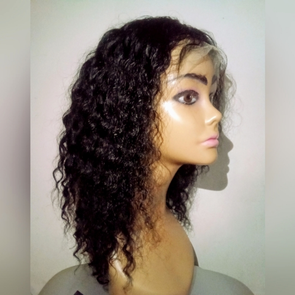 10A 18" Brazilian Remy Deep Wave 180% Density 13x4 Lace Frontal Wig